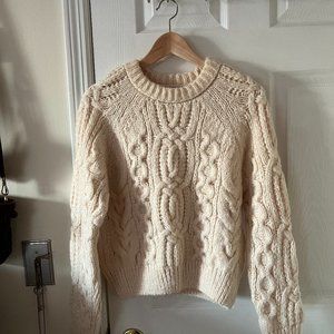 NWT Zara Cream Cable Knit Sweater sz S